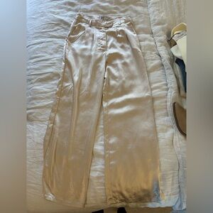 Princess Polly Satin Cream Champagne Pants